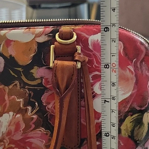 Brahmin Hemingway Pink Floral Dome Satchel Bag Purse - Picture 4 of 5